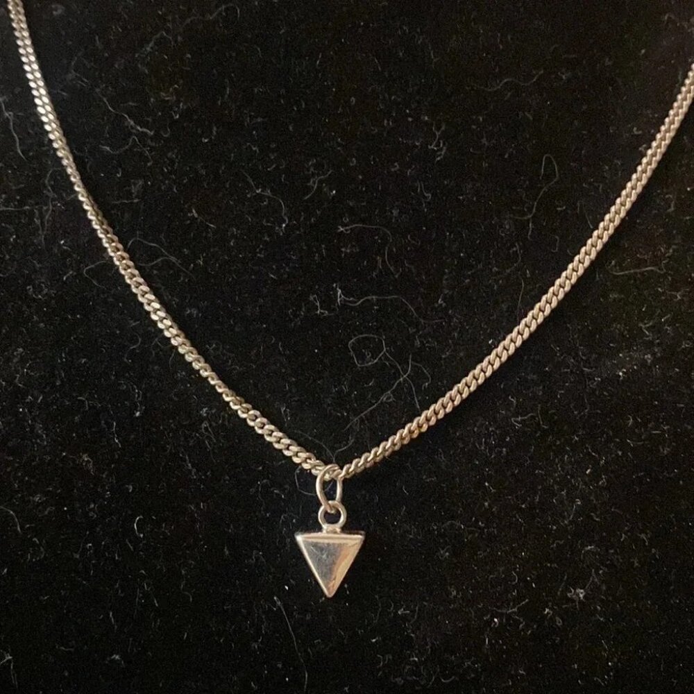 Sterling silver triangle necklace